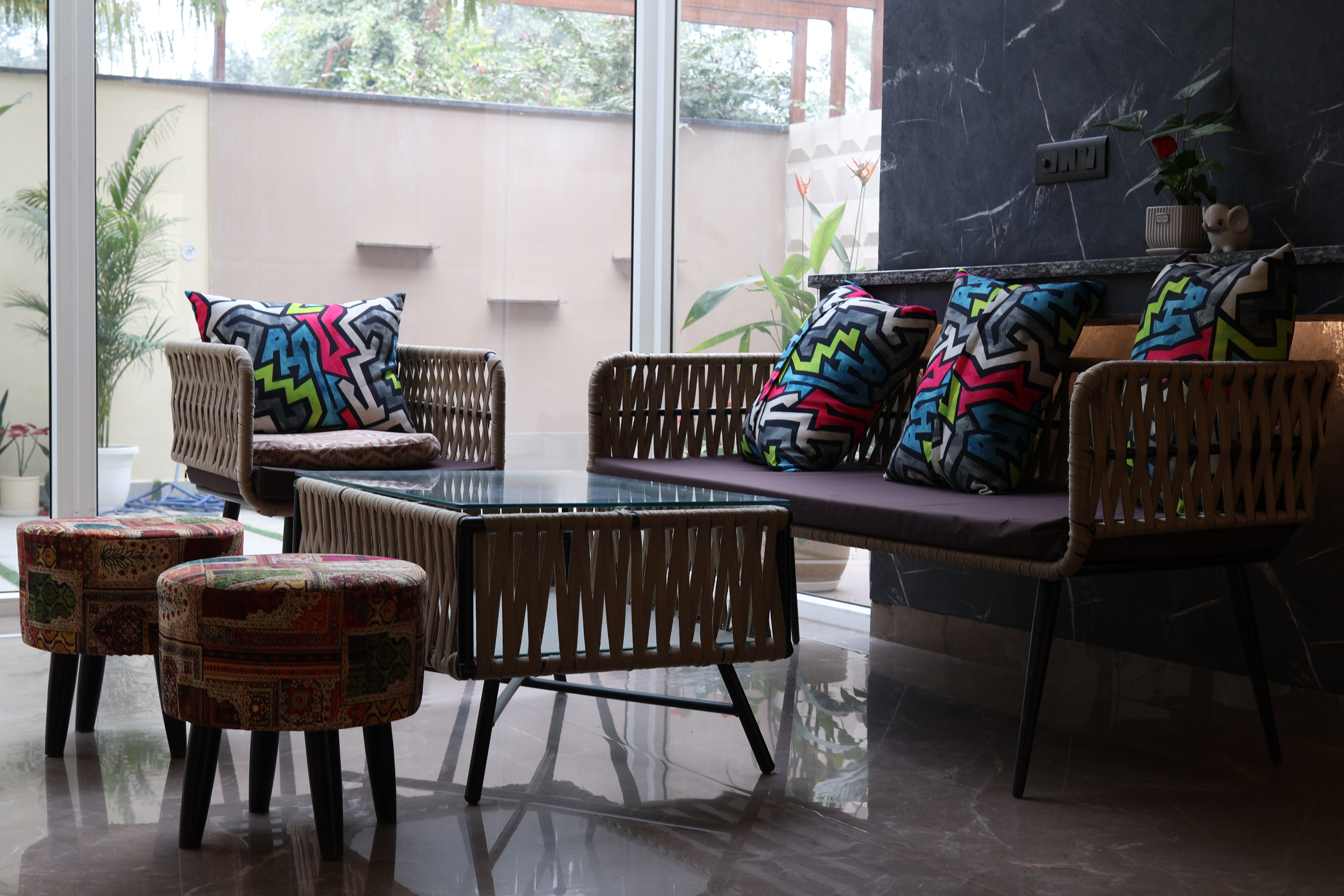 Kavi Nagar — Sophisticated dining space with custom furniture